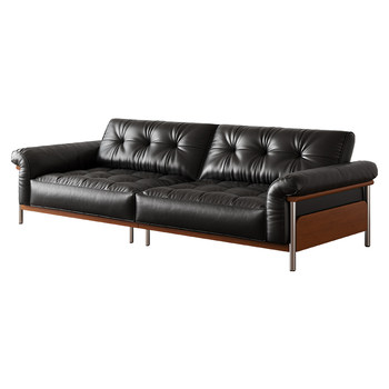 Lafufei/lff mid-century style qiran leather sofa