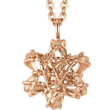 Chow sang sang 18k rose gold snowflake necklace