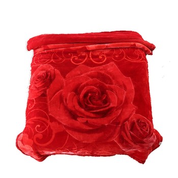 ຜ້າຫົ່ມ Raschel thickened double-layer quilt winter warm wedding celebration red blanket velvet blanket 10 pounds