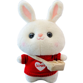 2023 Year of the Rabbit Mascot Doll Little White Rabbit Doll Plush Toy New Year Gift Rag Doll Cute Girl
