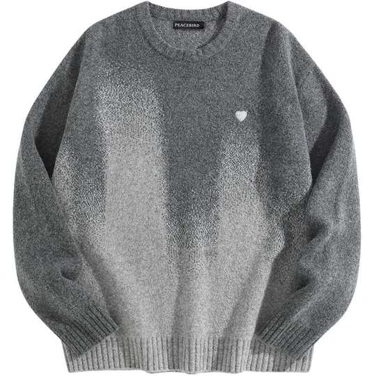 【糯米绒】太平鸟男装 圆领套头休闲毛衣针织衫休闲毛衫慵懒毛衣