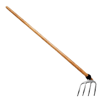 Agricultural rake loose soil grass hoe old-fashioned agricultural tool for plowing and planting weeding artifact nail rake three- and four-tooth iron rake