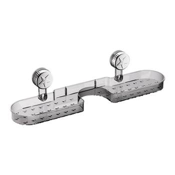 Suction cup toothbrush storage rack wall-mounted punch-free bathroom