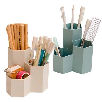 New three-row pen holder desktop stationery storage box