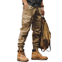American retro velvet overalls mens autumn and winter 2024 new zipper leg outdoor tactical casual pants for men