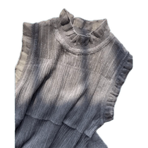 Half turtleneck lace sleeveless vest for women wool knitted mesh splicing sleeveless bottoming shirt cardigan suit inner wear