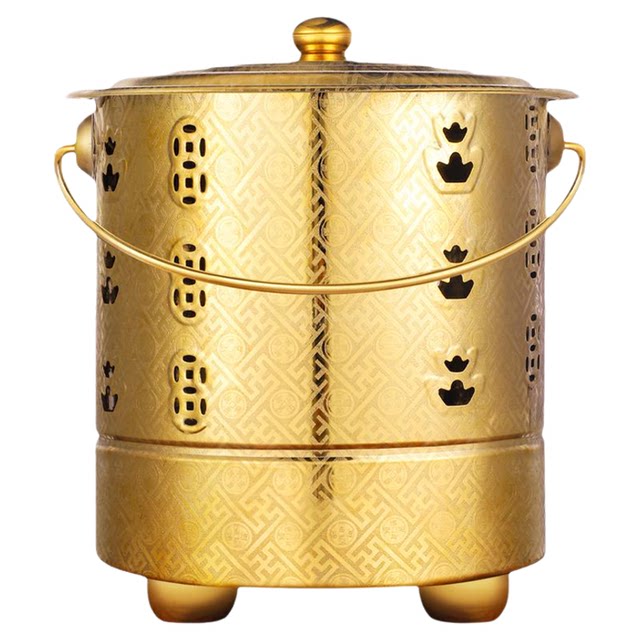 Burn paper bucket, burn gold bucket, stainless steel, bye bye, burn money paper