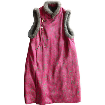 Yunshu new chinese style flower luo xiangyun gauze printed vest skirt Yunshu new chinese style flower luo xiangyun gauze printed vest skirt