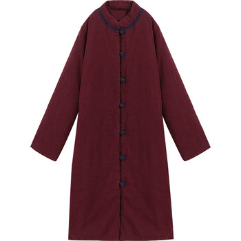 Chssnike quilted mid-length retro linen cotton jacket Chssnike quilted mid-length retro linen cotton jacket