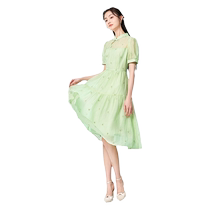 Xiangying new Chinese style improved cheongsam womens young style 2024 summer new green daily buckle national style dress