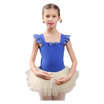 Kashiwawu childrens dance costumes for women with skirts lotus leaf sleeves short-sleeved tutu skirt performance costumes 122244006