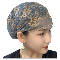 Lace embroidery gauze hat scarf womens hat cover summer Korean version new Internet celebrity trend double layer versatile Baotou pile hat