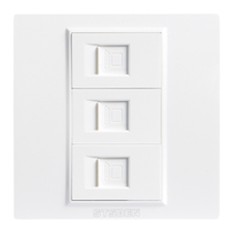 Type 86 concealed 3-port 10G network panel CAT8 broadband information three-position Category 8 shielded network cable computer socket