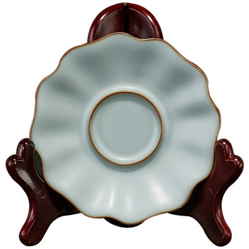 Qingdan vintage celadon ຕົ້ນສະບັບ ru kiln ຜູ້ຖືຈອກຊາ