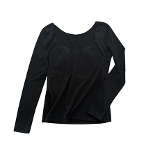 Thermal underwear with built-in chest pad for women large neckline heated bottoming shirt cotton sweater no need to wear bra no trace low collar autumn clothes