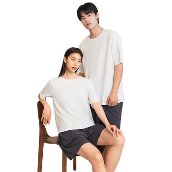 Misi Couple Pajamas Women Summer 2024 Vest Shorts Pure Cotton Home Clothes suit Men