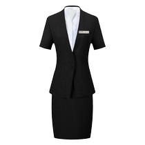 Hotel front desk work attire temperament summer professional suit suit short-sleeved black front desk reception suit formal OL