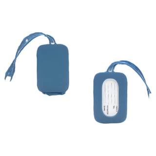 Solid color silicone square luggage tag anti-lost waterproof strap
