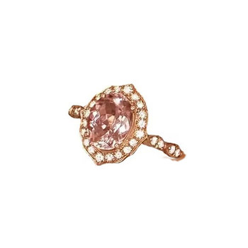 Morganite sakura pink 18k rose gold ring