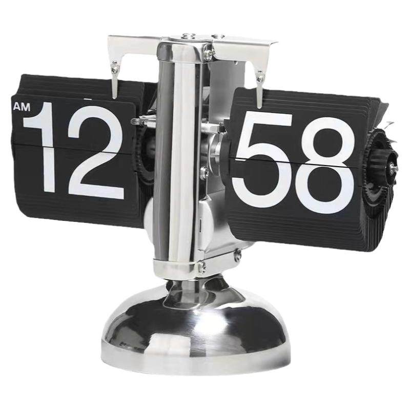 Simple mechanical page-turning clock for living room with wonderful engraving