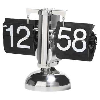 Simple mechanical page-turning clock for living room with wonderful engraving