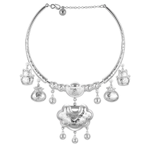 Nouveau produit argent pur 999 chat chanceux lingot bénédiction sac longévité serrure collier en argent pendentif en argent sterling bébé bébé cadeau de pleine lune