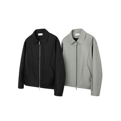 OkayThxBye pleated deconstructed loose-leaf tailoring Boxy short wide version lapel jacket double zipper jacket for men