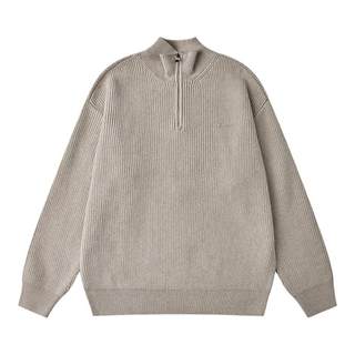 Pull demi-zippé rétro américain gris ch