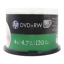 (Quick Release) HP DVD RW silver rewritable 4X 4 7GB large capacity 50-piece barrel rewritable and re-burnable DVD blank recording disc can store data