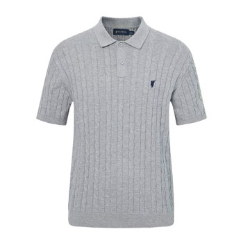 Polowalk men's short-sleeved sweater 2025 autumn new cable tie lapel slim pullover top versatile for men Polowalk men's short-sleeved sweater 2025 autumn new cable tie lapel slim pullover top versatile for men