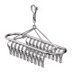 Sock drying rack with multiple clips, stainless steel balcony hanging rack