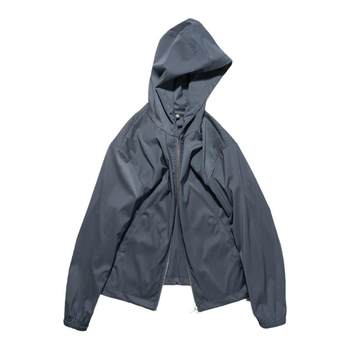 TRONCAIS fine-check technical wool jacketed hooded jacket