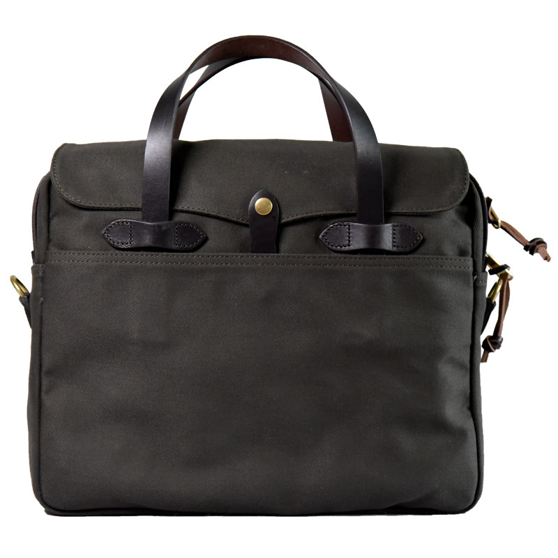 American retro waxed canvas briefcase pure copper hardware