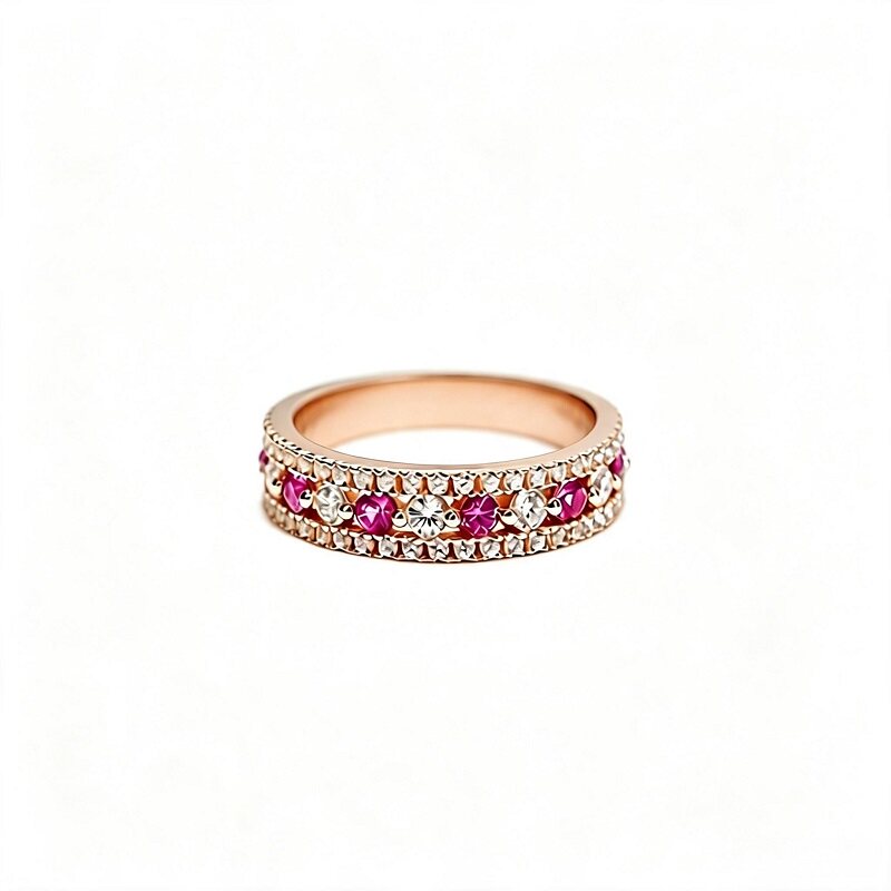 S925 silver full row diamond ring medieval design fairy style