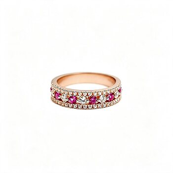 S925 silver full row diamond ring medieval design fairy style