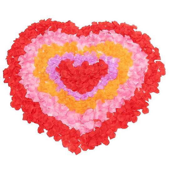 Romantische Geburtstagsbett-Hochzeitsraumdekoration simulierte Blütenblätter