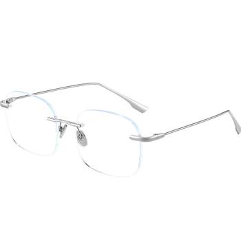 ແວ່ນຕາ Zeiss rimless ສໍາລັບແມ່ຍິງທີ່ມີ myopia, ທາງເລືອກຕາມໃບສັ່ງແພດ, ຕ້ານການປ່ຽນສີຂອງແສງສະຫວ່າງສີຟ້າ, ລະດັບສູງ, ultra-light, titanium ບໍລິສຸດ, rimless, ຄວາມປາຖະຫນາອັນບໍລິສຸດ