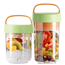 (Self-operated) Lekui sealed jar overnight oatmeal cup yogurt dispensing cup portable tumbler dry and wet plastic separation