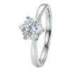 Tiff star diamond 18K gold cultured diamond ring proposal one carat 50 cents Zhou family small waist six claw diamond ring