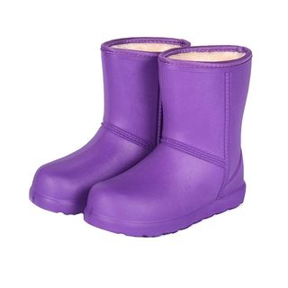Women's fleece waterproof anti-slip warm eva foam rain boots