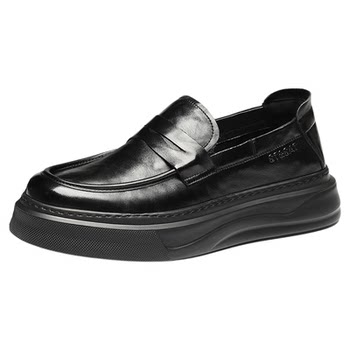 Saturday slip-on casual shoes thick sole heightening leather shoes