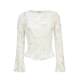 Lingzhi Vero Moda chiffon shirt ສໍາລັບແມ່ຍິງໃນດູໃບໄມ້ລົ່ນແລະລະດູຫນາວ, ພິມອອກໃຫມ່ bell-sleeved slim top, versatile, ຄົນອັບເດດ: ແລະ elegant