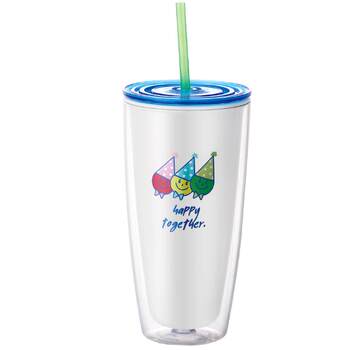 Locknlock Retro Pop Series Water Cup for Women, Summer Straw Cup, High-Value, Fashionable and Trendy Student Thermos Cup