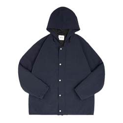 Madden workwear mountain navy blue hooded cotton coat warm jacket thin cotton coat quilted short coat men's autumn and winter