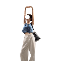 Small denim vest womens summer thin design niche Korean style versatile U-neck sleeveless layered short top