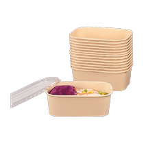 Beauty Drinking Disposable Lunch Box Environmentally Friendly Meal Kit Square 750ml * 20 Cover Thickened With Cover Camping Lunchbox Paper Bowl Packing Box