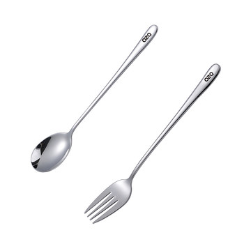 Qingzhan 304 stainless steel spoon fruit ice cream long spoon