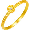 Saturday Fortune Gold Inlaid Diamond Ring Women's 5G Pure Gold Small Coin Ring Official Gift for Girls