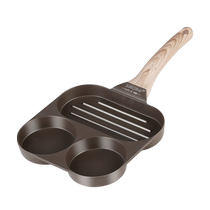 (travailleur autonome) SIRONI Titane Or Fried Egg Burger Flat Bottom Pan Non Stick Pan Home Petit déjeuner Pan Fried Egg Little Pancake Pan