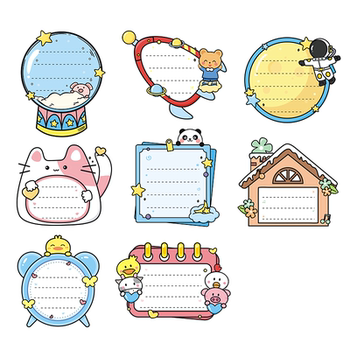 Self-adhesive children's stickers cute cartoon primary school students' handbook